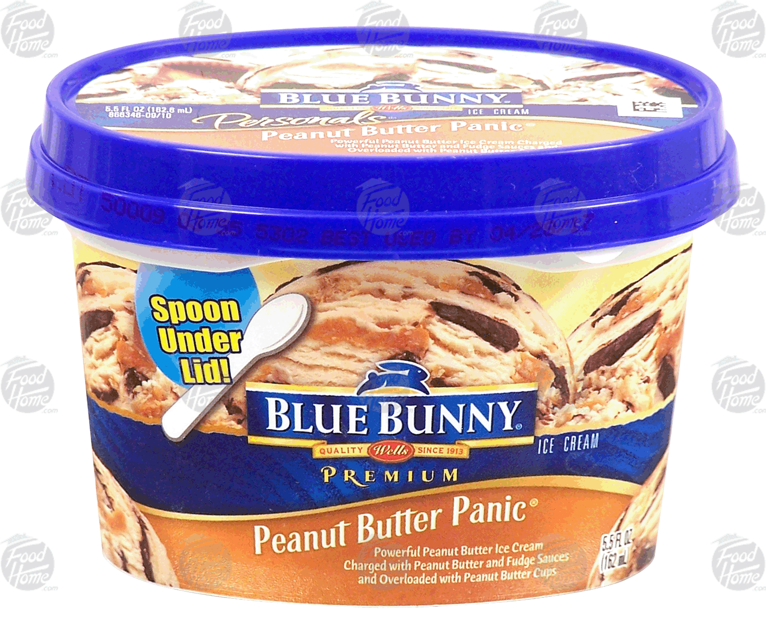 Blue Bunny Personals peanut butter panic; peanut butter ice cream w/peanut butter and fudge sauces & peanut butter cups Full-Size Picture